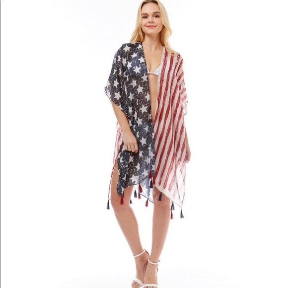 🇺🇸3rd RESTOCK! Stars and Stripes Cover up/kimono - Picture 4 of 7